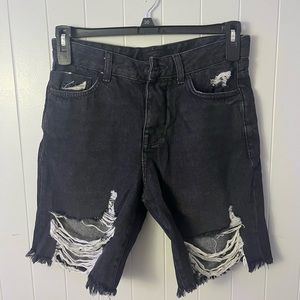 Black Ripped Shorts.